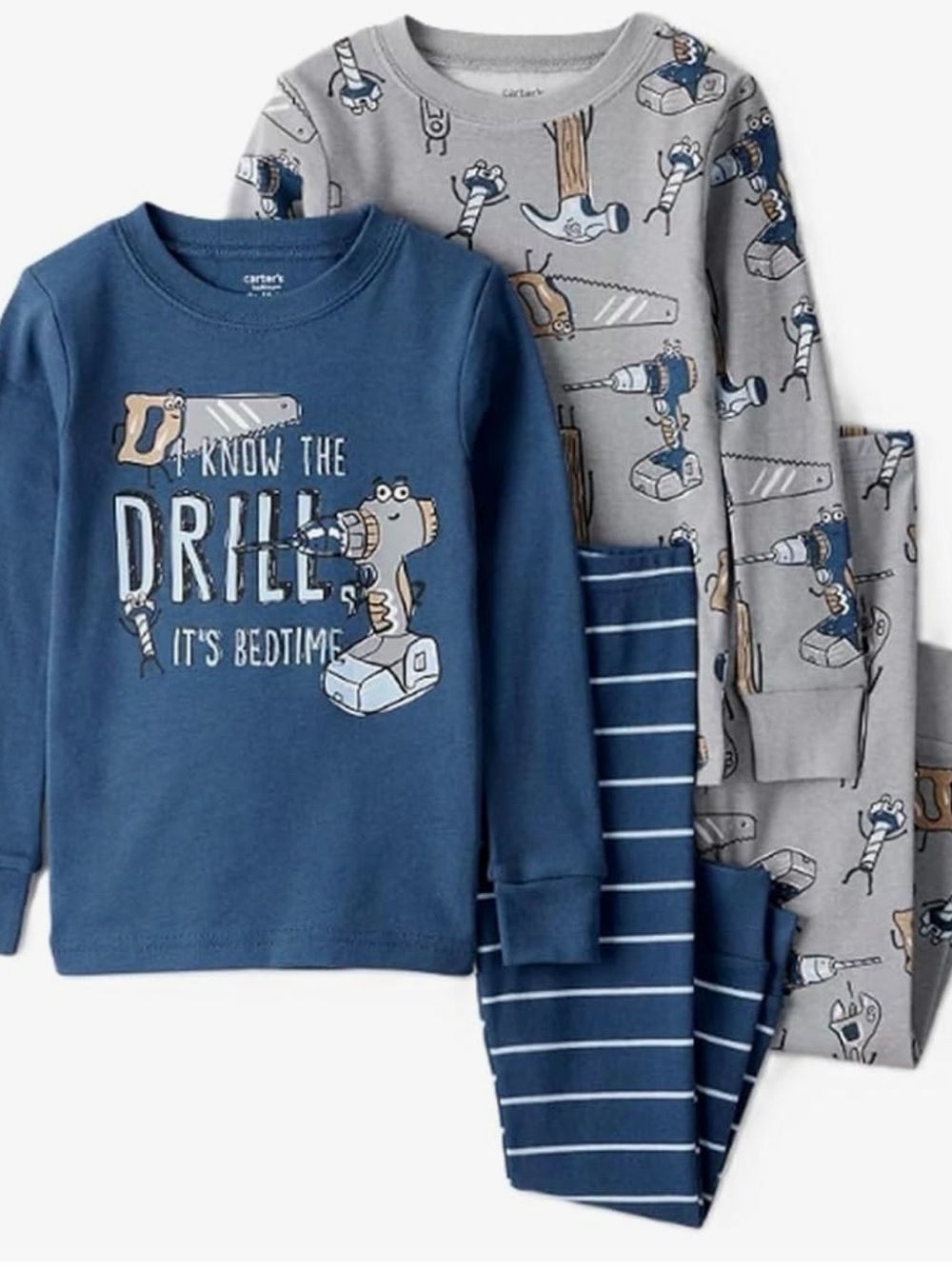 Carter's Blue & Gray Construction Print 2-Piece Pajama Set- 3 years-3t/3A